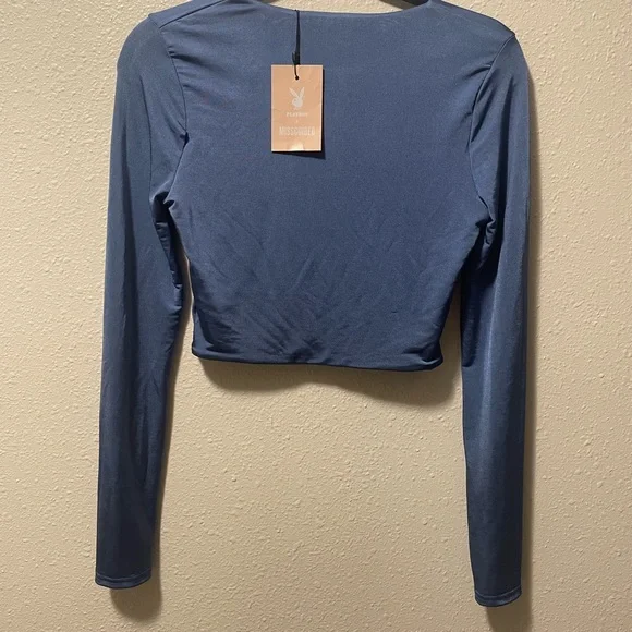 PlayBoy Dark Blue Crop Long Sleeve *Minor Flaws* - Picture 6 of 9